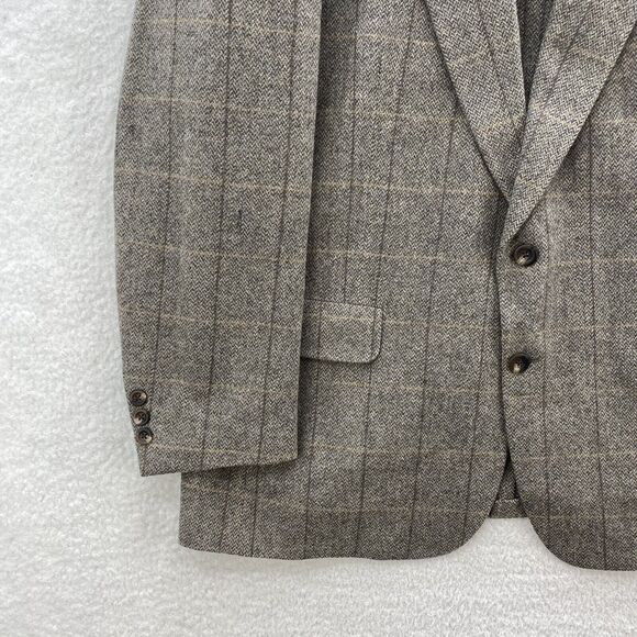 Kingsridge Madden Tweed Herringbone Blazer Men's 45R Tan Wool Preppy USA NWT - Picture 6 of 16